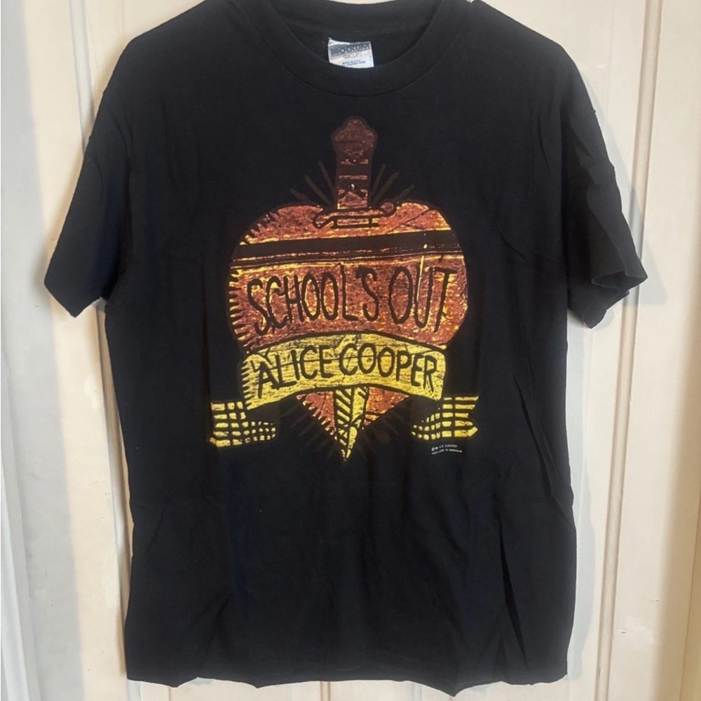 Vintage 1991 Alice Cooper Schools Out T Shirt Dagger Size L Band T-shirt